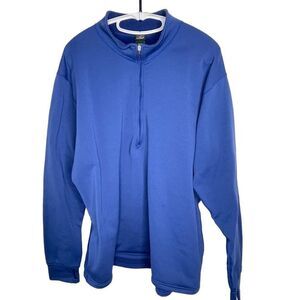 Men's L.L. Bean Base layer Fleece Quarter Zip Top Sleeve Thumb Holes XXL #TT